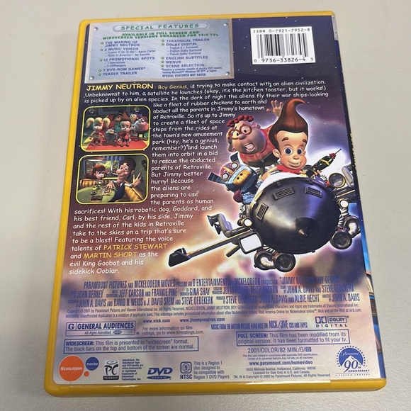 Jimmy Neutron Boy Genius dvd - Picture 2 of 4